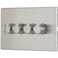 Contactum Lyric 4-Gang 2-Way Dimmer Switch Brushed Steel (609RR)