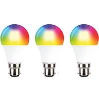 TCP B22 A60 RGB & White LED Smart Light Bulb 9W 806lm 3 Pack (609TX)