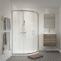 Framed Offset Quadrant Shower Enclosure LH&RH Polished Silver Effect/Clear 1200mm x 900mm x 1850mm (610PJ)