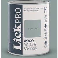 LickPro Max+ 1Ltr Teal 01 Matt Emulsion Paint (610TM)