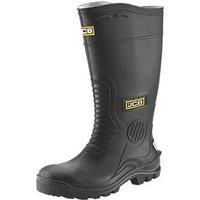 JCB Hydromaster Size 8 Black Steel Toe Cap Safety Wellies (6112F)