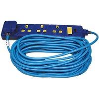 Masterplug 13A 4-Gang Unswitched Extension Lead Blue 10m (61173)
