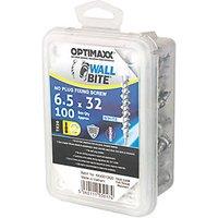 Optimaxx TX Raised Self Tapping Masonry Screws 6.5mm x 32mm 100 Pack (611TY)