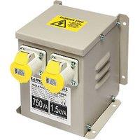 Carroll & Meynell 1500VA Intermittent Step-Down Isolation Transformer 230V/110V Grey (61353)