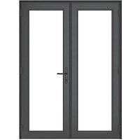 Crystal Anthracite Grey Triple-Glazed uPVC French Door Set 2055mm x 1490mm (613JN)