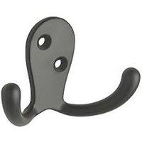 Decohooks Two Prong Wide Hooks Matt Black 45mm 2 Pack (614KK)