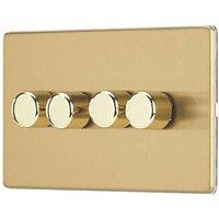 Contactum Lyric 4-Gang 2-Way LED Dimmer Switch Brushed Brass (614RR)