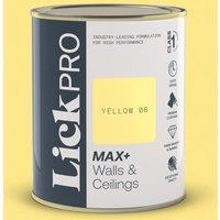 LickPro Max+ 1Ltr Yellow 06 Matt Emulsion Paint (614TM)