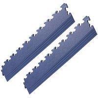 Garage Floor Tile Company X Joint Interlocking Edge Ramps Blue 587mm x 90mm 2 Pack (615RV)