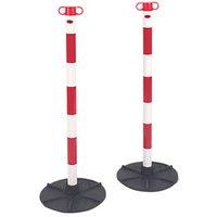 JSP Barrier Chain Support Posts & Bases Red/White 101mm 2 Pack (61612)