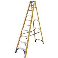 Werner Fibreglass 2.8m 10 Step Swingback A Frame Step Ladder (6168X)