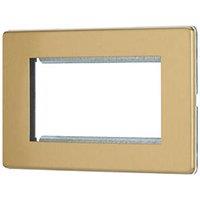 Contactum Lyric 4-Module Modular Faceplate Brushed Brass (616RR)