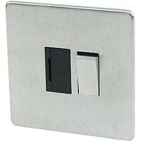 Crabtree Platinum 13A Switched Fused Spur Satin Chrome with Black Inserts (61774)