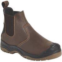 Apache AP715SM Size 12 Brown Water-Resistant Steel Toe Cap Safety Dealer Boots (617RX)