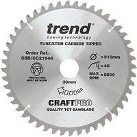 Trend CSB/CC21648 Wood Crosscut Circular Saw Blade 216mm x 30mm 48T (618XG)