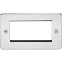 Knightsbridge Flat Plate 4-Module Modular Faceplate Polished Chrome (618YA)