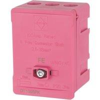 Lewden 100A 5-Way 2.5-35mm Connector Block Pink (618YM)