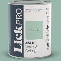 LickPro Max+ 1Ltr Teal 04 Matt Emulsion Paint (619TM)