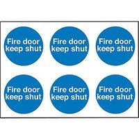 Non Photoluminescent "Fire Door Keep Shut" Adhesive Labels 100mm x 100mm 30 Pack (62069)