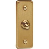 Varilight 10A 1-Gang 2-Way Architrave Light Switch Brushed Brass with Colour-Matched Inserts (620YT)
