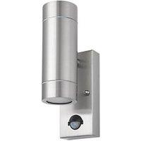 LAP Bronx Outdoor Up & Down Wall Light With PIR Sensor Stainless Steel (6213R)