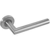 Eclipse Precision Mitred Fire Rated Lever on Rose Door Handle Pair Satin Stainless Steel (621KW)