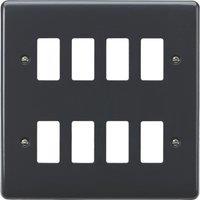 Knightsbridge Part M 8-Module Grid Faceplate Anthracite (621YA)