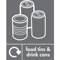 Essentials Food Tins and Drink Cans Recycling Sign 297mm x 210mm (621YU)