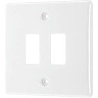 British General Nexus Grid 2-Module Grid Faceplate White (622PY)