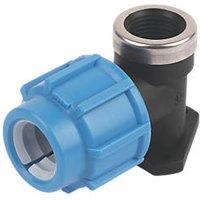 FloPlast MDPE Plastic Wall Plate Elbow 20mm x 1/2" (62324)