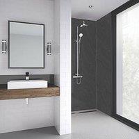 Splashwall Laminate Bathroom Wall Panel Matt Charcoal 2440mm x 1200mm x 11mm (623JY)