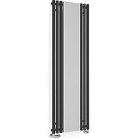 Terma Rolo-Mirror 1800mm x 590mm 2857BTU Black Vertical Designer Radiator (623RH)