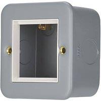 Contactum Metal Clad 2-Module Modular Faceplate Grey (623RP)