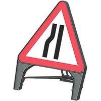 Melba Swintex Q Sign Triangular "Road Narrows Left" Safety Sign 870mm x 1220mm (6243V)