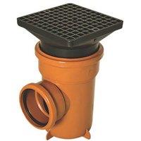 FloPlast Push-Fit Single Socket Square Grid Bottle Gully 110mm (6244K)