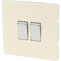 Varilight 10AX 2-Gang 2-Way Light Switch White Chocolate (62479)