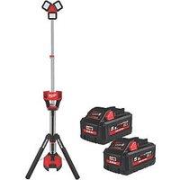 Milwaukee M18 HOSALC-552B 2.2m 18V 2 x 5.5Ah Li-Ion RedLithium High Output Cordless Trueview Stand Area Light (624GE)