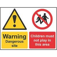 Essentials "Dangerous Site / Children Must Not Play In This Area" Sign 450mm x 600mm (624HL)