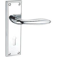 Smith & Locke Blyth Fire Rated Lever Lock Door Handle Pair Polished Chrome (624HY)
