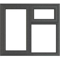 Crystal Left-Hand & Top Opening Clear Triple-Glazed Casement Anthracite on White uPVC Window 1190mm x 1115mm (624JN)