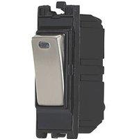 Contactum 20AX Grid DP Control Switch Brushed Steel with Black Inserts (624RV)