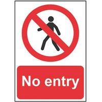 Essentials "No Entry" Sign 210mm x 148mm (625HL)
