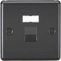 Knightsbridge 1-Gang RJ45 Ethernet Socket Matt Black with Colour-Matched Inserts (625PX)