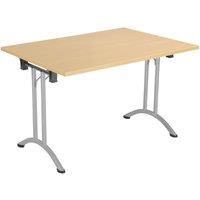 TC Group One Union Rectangular Folding Table Nova Oak/Silver 1200mm x 800mm (625TT)