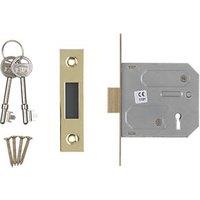 Smith & Locke Fire Rated 3 Lever Electric Brass Mortice Deadlock 76mm Case - 57mm Backset (6271G