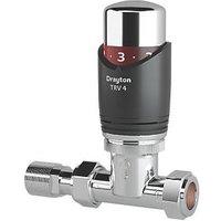Drayton TRV4 15mm x 1/2" Anthracite Straight & L/S Designer Thermostatic Radiator Valve & Lockshield (628JR)