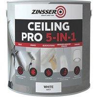 Zinsser 2.5Ltr White Matt Self Priming Ceiling Paint (6298P)