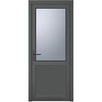 Crystal 1-Panel 1-Obscure Light Right-Handed Anthracite Grey uPVC Back Door 2090mm x 920mm (629KF)