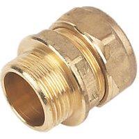 Flomasta Brass Compression Adapting Male Coupler 22mm x 3/4" (63073)