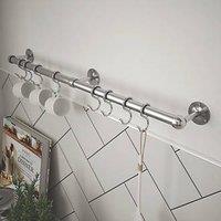 Rothley 8-Hook Utensil Rail Kit Brushed Nickel 600mm (630RR)